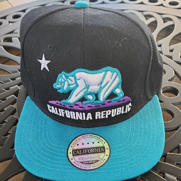 headlines Other - California Republic Snapback Hat - Black and Teal